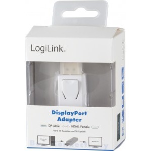 Logilink 1x DisplayPort Male - 1x HDMI Female, alb