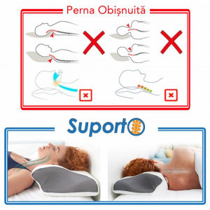 Suporto Set 4x perne ortopedice din spuma cu memorie, cu extensii