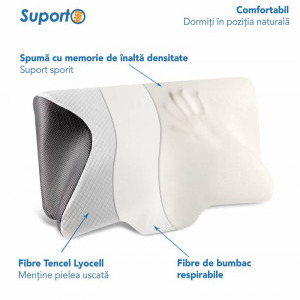 Suporto Set 4x perne ortopedice din spuma cu memorie, cu extensii