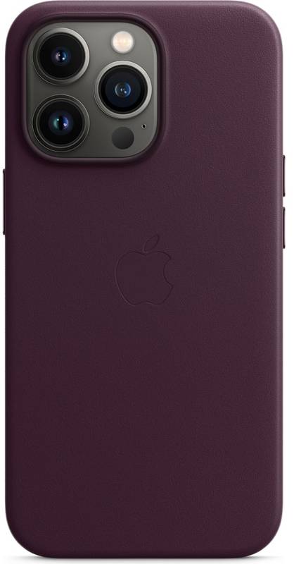 Apple Protectie pentru spate, material piele, cu MagSafe pentru iPhone 13 Pro, culoare Dark Cherry