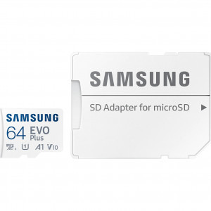 Samsung Micro SDXC EVO Plus UHS-I U1 Clasa 10 64GB + Adaptor, 160MB/s