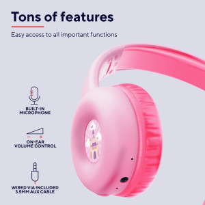Trust On-Ear, Nouna Wireless Pink