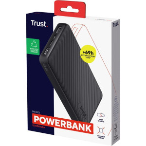Trust Primo Compact, 15000 mAh, 2x USB, 1x USB-C, Black