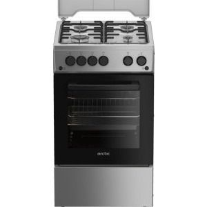 Aragaz Arctic AGG5611DTTLXN, Gaz, 4 arzatoare, Sistem de siguranta, Aprindere integrata, Grill, Rotisor, 50 cm, Inox