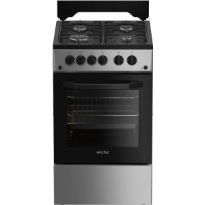 Aragaz Arctic AGG5611DTLBN, Gaz, 4 arzatoare, Sistem de siguranta, Aprindere integrata, Grill, 50 cm, Argintiu