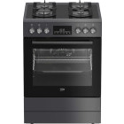 Aragaz Beko FBM62330GADSN, Mixt, 4 arzatoare, Sistem de siguranta, Aprindere integrata, SteamShine Cleaning, 3D Cooking, Grill, Clasa A, 60 cm, Antracit