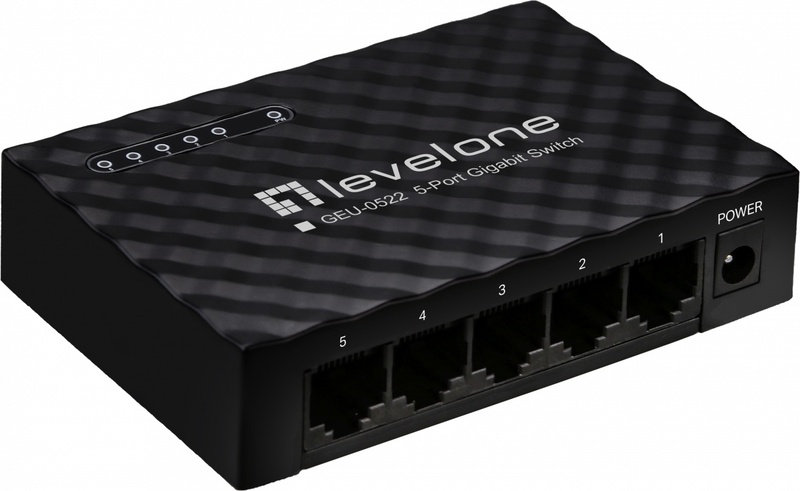 Switch LevelOne Gigabit GEU-0522 Black