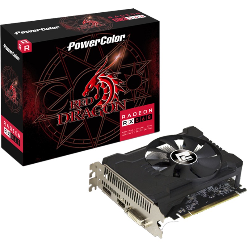 Placa video PowerColor Radeon RX 560 Red Dragon 2GB OC V3 GDDR5 128-bit ...
