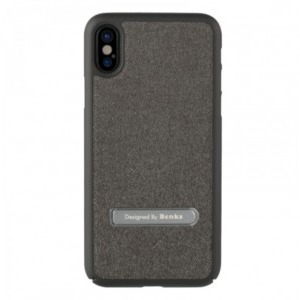 Benks Protectie pentru spate Brownie Black cu stand pentru iPhone X