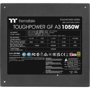Thermaltake Toughpower GF A3, 80+ Gold, Cybenetics Gold, 1050W