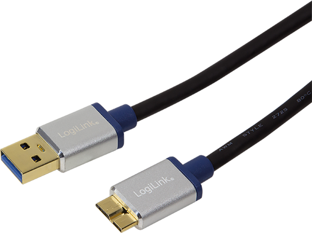 Cablu periferice Logilink USB 3.0 Male tip A - microUSB 3.0 Male tip B, 2m, negru