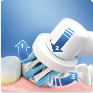 Oral-B Periuta de dinti electrica PRO 2 2000 Cross Action, 40000 pulsatii/min, 8800 oscilatii/min, Curatare 3D, 2 programe, 1 capat, Alb/Albastru