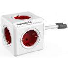 Priza/prelungitor Allocacoc PowerCube Extended 3m, 5x Schuko, Red