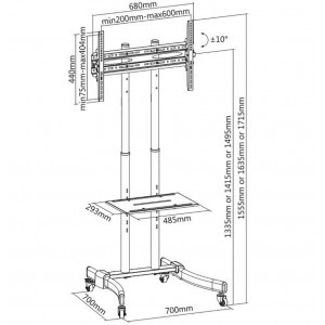 SBOX FS-400, 32 - 70 inch, negru