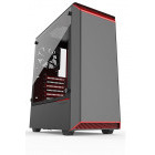 Phanteks Eclipse P300 Tempered Glass Black/Red