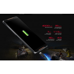 ASUS ROG Phone, 90Hz Full HD+, Gorilla Glass, Snapdragon 2.96GHz, 128GB UFS 2.1, 8GB RAM DDR4, Dual SIM, 4G, 3-Camere: 12 mpx + 8 mpx + 8 mpx, Sony flagship IMX363, Baterie 4000 mAh, Quick Charge 4.0, Racire 3D Vapor-Cham