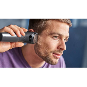 Philips Seria 3000 HC3530/15  cu Tehnologie DualCut, pieptene ajustabil, 0.5-23mm, 13 trepte, 75 min, Negru/Gri