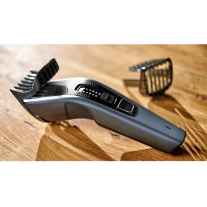 Philips Seria 3000 HC3530/15  cu Tehnologie DualCut, pieptene ajustabil, 0.5-23mm, 13 trepte, 75 min, Negru/Gri