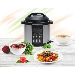 Heinner Multicooker, cu gatire la presiune Alacarte 6IX HPCK-6IX, 1000W, 3.8L, Negru-Argintiu