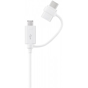 Samsung USB Male la microUSB Male, USB-C Male adaptor, 1.5 m, White