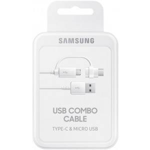 Samsung USB Male la microUSB Male, USB-C Male adaptor, 1.5 m, White