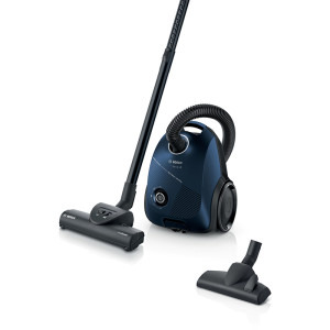 Aspirator Bosch cu sac BGBS2BU1T Seria 2, 850W, filtru igienic, 3.5 L, 80dB, Consum anual de energie 40 kWh/an, Albastru