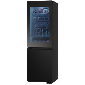 LG GBG5160CEV, 349 L, Clasa C, No Frost, Inverter, InstaView, DoorCooling+, Linear Cooling, Fresh Converter, Metal Fresh, ThinQ, Control electronic, 186 cm, Negru