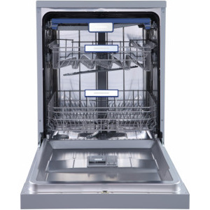Heinner HDW-FSM60714AXD+++, 14 seturi, 7 programe, Clasa D, Deep Clean, AquaStop, Deschidere automata usa, 60 cm, Argintiu