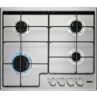 Plita incorporabila Zanussi ZGH65414XS, Gaz, 4 zone de gatit, Aprindere electrica, Dispozitiv siguranta, Perfect Flame Regulation, 60 cm, Inox