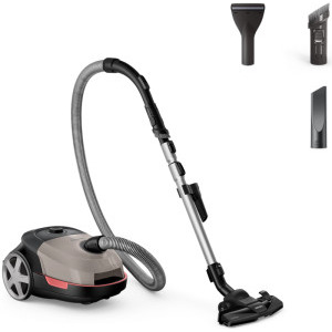 Aspirator Philips Seria 5000 XD5122/10, cu sac, 900W, 4L, Negru/Bej