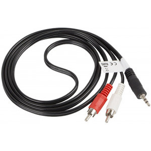 Cablu audio Lanberg Jack 3.5 mm Male - 2x RCA Male, 5m, negru