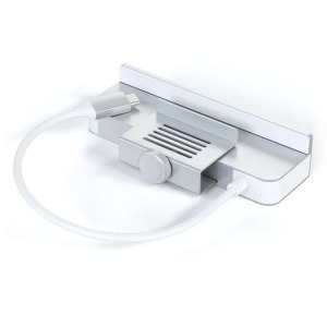 Satechi USB-C Clamp Hub pentru iMac 24 inch (2021), 3x USB 3.0, 1x USB-C, 5Gb/s, Silver