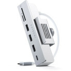 Hub USB Satechi USB-C Clamp Hub pentru iMac 24 inch (2021), 3x USB 3.0, 1x USB-C, 5Gb/s, Silver