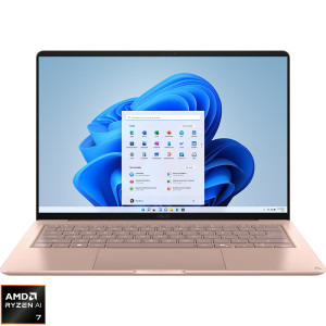 ASUS 14'' Zenbook 14 UX3480KA, WUXGA OLED, Procesor AMD Ryzen™ AI 7 345 (8M Cache, up to 4.60 GHz), 16GB LPDDR5X, 512GB SSD, AMD Radeon 840M, Win 11 Home, Rose Pink