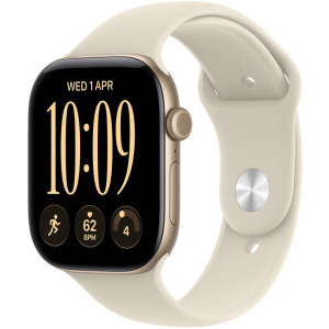 Apple Watch Series 12, GPS, 42mm Carcasa Aluminium Light Gold, Sand Sport Band - S/M