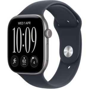 Apple Watch Series 12, GPS, 46mm Carcasa Aluminium Space Grey, Navy Blue Sport Band - S/M