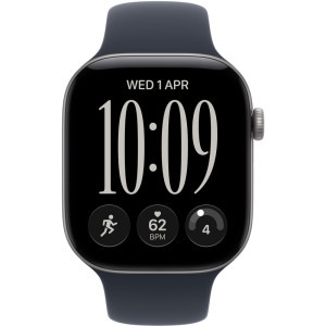 Apple Watch Series 12, Cellular, GPS, 42mm Carcasa Aluminium Space Grey, Navy Blue Sport Band - S/M