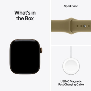 Apple Watch Series 12, Cellular, GPS, 46mm Carcasa Aluminium Dark Bronze, Olive Sport Band - M/L