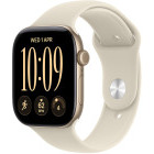 SmartWatch Apple Watch Series 12, GPS, 46mm Carcasa Aluminium Light Gold, Sand Sport Band - S/M
