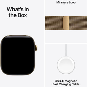 Apple Watch Series 12, Cellular, GPS, 42mm Carcasa Titanium Radiant Gold, Radiant Gold Milanese Loop