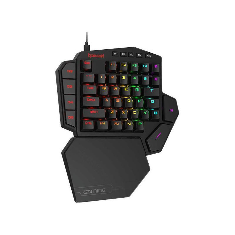 Tastatura gaming mecanica One-hand Redragon Diti neagra iluminare RGB [0]