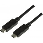 Cablu de date / adaptor Logilink USB-C Male la USB-C Male, 1 m, Black, amperaj maxim suportat 3A