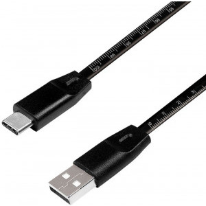 Logilink USB Male la USB-C Male, 1 m, Black (cu centimetru), amperaj maxim suportat 3A