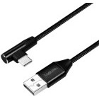 Cablu de date / adaptor Logilink USB Male la USB-C Male, unghi 90°, 0.3 m, Black, amperaj maxim suportat 3A