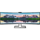 Monitor LED Philips 499P9H Curbat 48.8 inch 5 ms Negru Webcam USB-C 60 Hz
