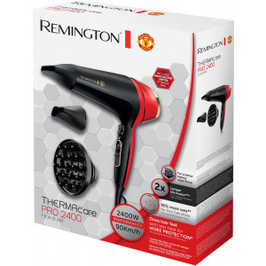 Remington Thermacare D5755 Manchester United, 2400W, Negru/Rosu
