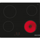Plita incorporabila Bosch PKE61RAA2E, Vitroceramica, 4 zone de gatit, TouchSelect, HighSpeed, 60 cm, Negru