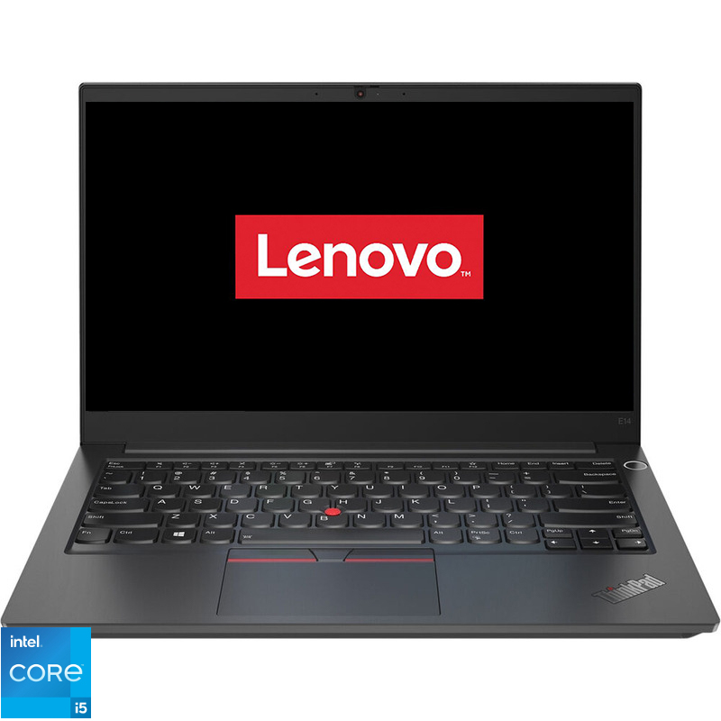 Laptop Lenovo 14” ThinkPad E14 Gen 2, FHD IPS, Procesor Intel® Core™ i5-1135G7 (8M Cache, up to 4.20 GHz), 16GB DDR4, 512GB SSD, Intel Iris Xe, No OS, Black Lenovo imagine noua idaho.ro