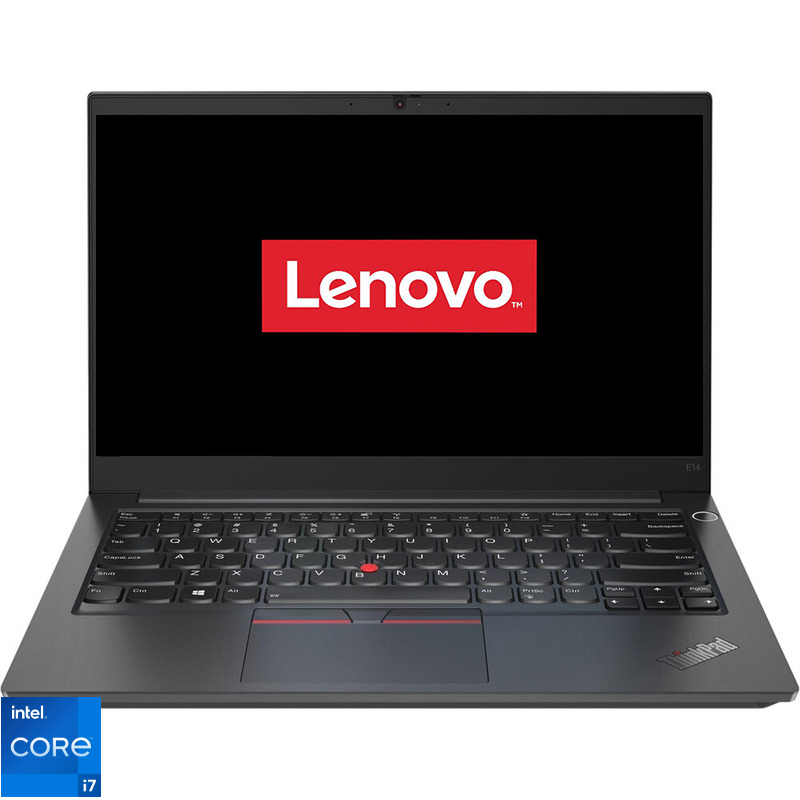 Laptop Lenovo 14” ThinkPad E14 Gen 2, FHD IPS, Procesor Intel® Core™ i7-1165G7 (12M Cache, up to 4.70 GHz, with IPU), 16GB DDR4, 512GB SSD, Intel Iris Xe, No OS, Black Lenovo imagine noua idaho.ro
