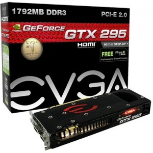 EVGA e-GeForce GTX 295 1.79GB DDR3 896-bit backplate